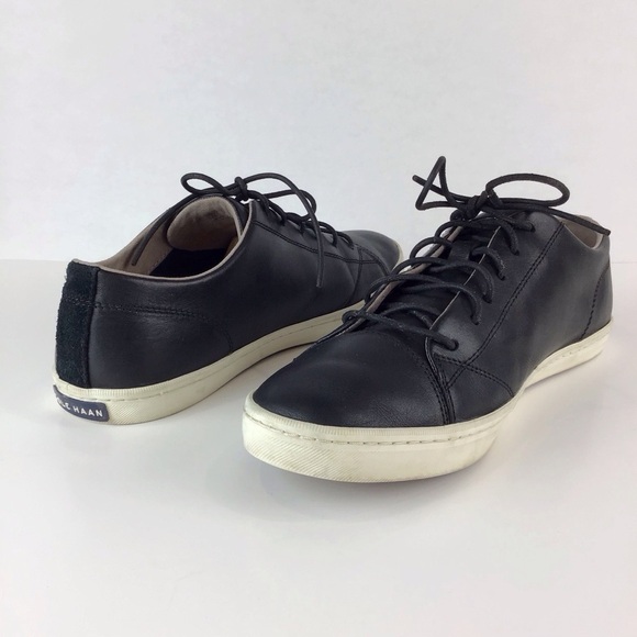 Cole Haan Trafton Luxe Cap Toe Black Leather Sneaker | 11 - Picture 1 of 11